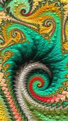 3d fractal illustration. Abstract fractal in bright and colorful color. Abstract forms.