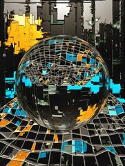 3d fractal illustration. Abstract fractal in bright and colorful color. Abstract forms.