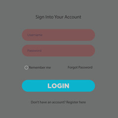 Fototapeta premium login form page. Vector template for your design. Website ui concept