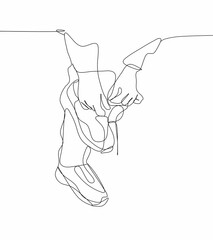 Woman going for sport, fitness drawing