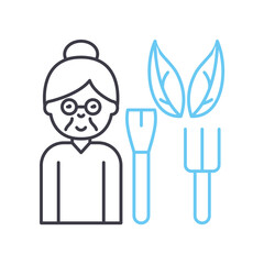 gardening line icon, outline symbol, vector illustration, concept sign