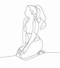 Woman going for sport, fitness drawing