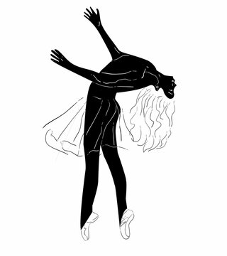 Ballerina dansing drawing poses line art