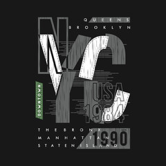 nyc 1690 lettering typography for graphic design, t-shirt prints, poster, vector illustration