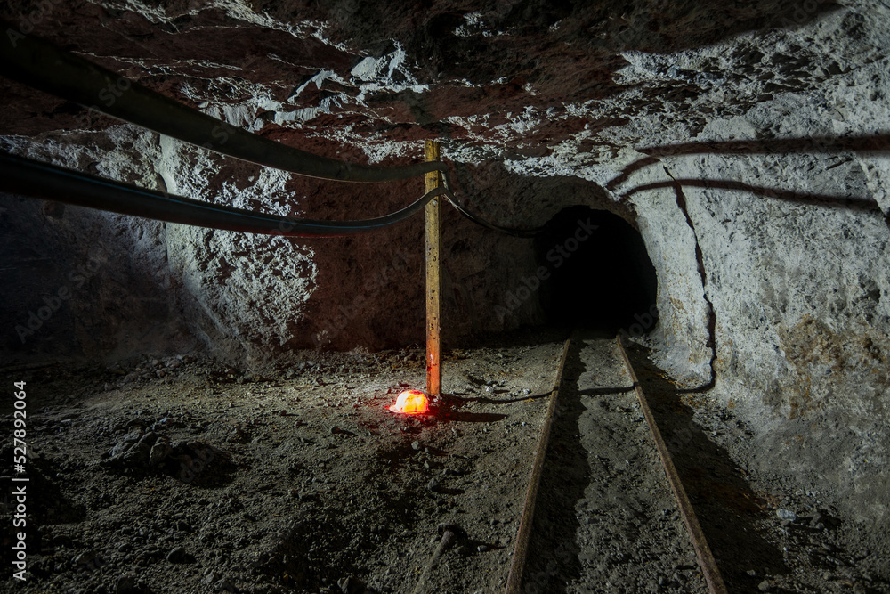 Wall mural Tunnels of old abandoned mine