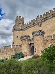 Castle of Manzanares El Real, also known as Castle of Los Mendoza. Sierra de Guadarrama, Madrid,...