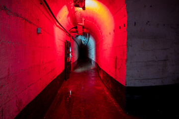 Underground tunnels of abandoned bunker