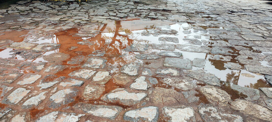 Texture floor path asphalt street parking background iron rock granite water puddle clay gravel...