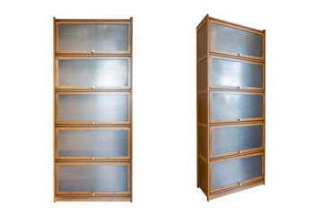 Close up closeup of bamboo wooden structure bookshelf