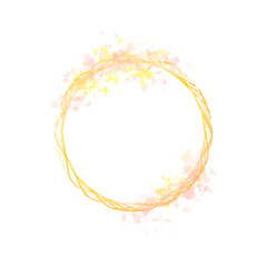 Watercolor splash with golden luxury geometric frames, luxury gold frames, or borders for wedding invitations and wedding cards