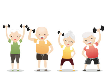 Strong Elderly Surrounded by Immunity Field Protecting Him and Speech Bubble.