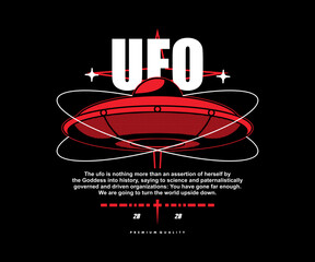 ufo t shirt design, vector graphic, typographic poster or tshirts street wear and Urban style © Therintproject