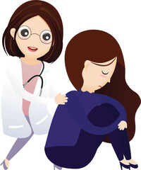 Medical care doctor raise an umbrella.