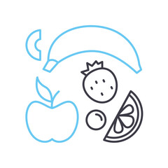 fruit line icon, outline symbol, vector illustration, concept sign