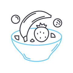 fruit salad line icon, outline symbol, vector illustration, concept sign