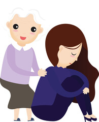 Family hug care father mother to their daughter forgiveness depression sadness compassion loss and despair