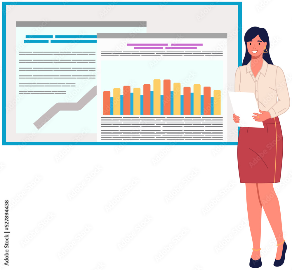 Aufkleber data analysis research statistics concept. work with statistics, strategy, business development. fem
