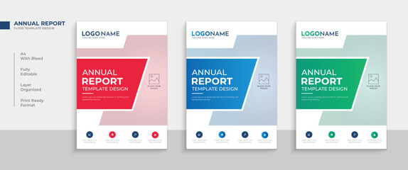 Abstract annual report business flyer or book cover design template 