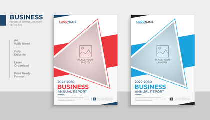 Creative business annual report book cover or flyer template design