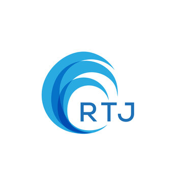 RTJ letter logo. RTJ blue image on white background. RTJ Monogram logo design for entrepreneur and business. RTJ best icon.

