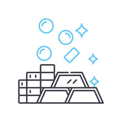 gold line icon, outline symbol, vector illustration, concept sign
