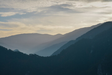 Fototapeta na wymiar Sunset in the mountains.