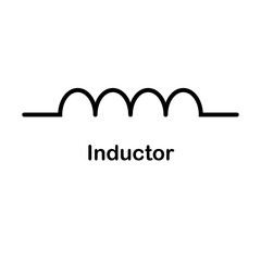 inductor symbol icon in electricity. vector illustration