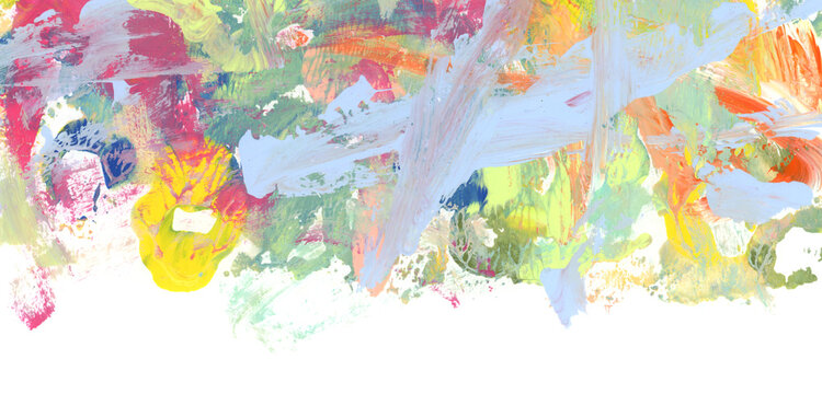 Art Abstract color acrylic and watercolor monotype painting.