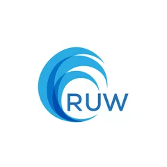 Fotobehang RUW letter logo. RUW blue image on white background. RUW Monogram logo design for entrepreneur and business. RUW best icon.  © image