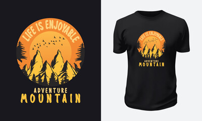 Outdoor Mountain T shirt Design Vector Graphic Illustration for Print on Demand Site and Tees Business
