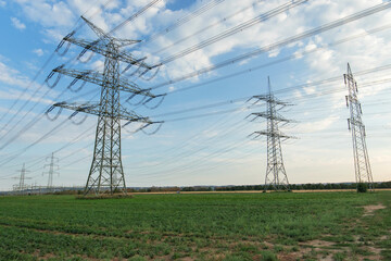 Green electricity, green energy, eco energy, eco electricity, transmission tower overhead line...