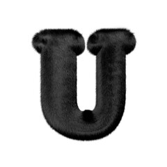 Symbol made of fur. letter u
