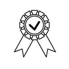 Approved or certified medal icon in a flat design. Rosette icon. Award vector