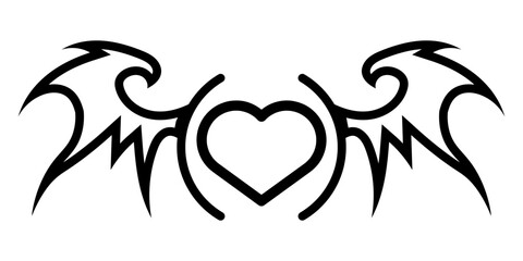 devil heart wings element
