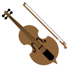 Fototapeta na wymiar Violin with bow