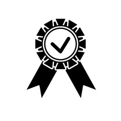 Approved certified award, medal, badge vector icon