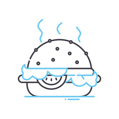 ham line icon, outline symbol, vector illustration, concept sign