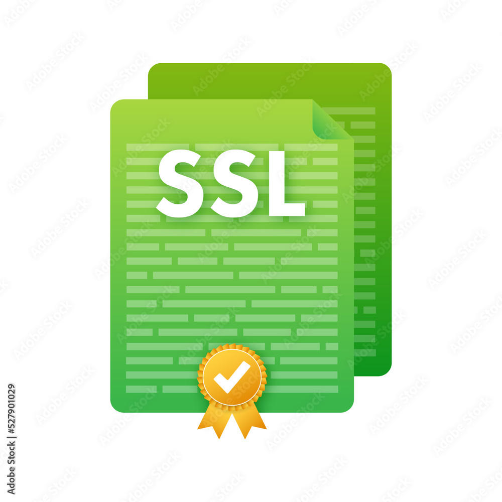 Poster secure internet connection ssl icon. ssl safe guard. vector stock illustration