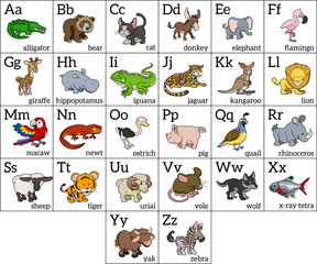 Cartoon Animal Alphabet Chart