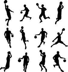 Basketballl player silhouettes