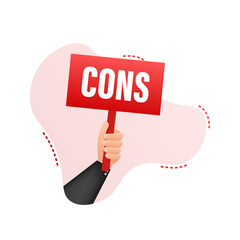 Pros cons comparison, Make Decision, optimal solutions. Correct Wrong. Vector stock illustration.