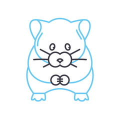 hamster line icon, outline symbol, vector illustration, concept sign