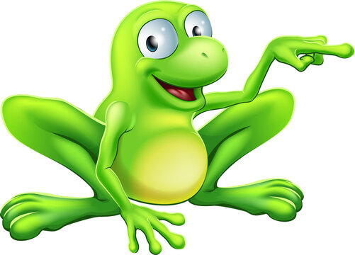 Frog pointing illustration