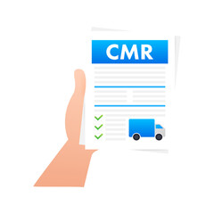 CMR transport document. Business icon. International transportation regulation. Vector stock illustration.