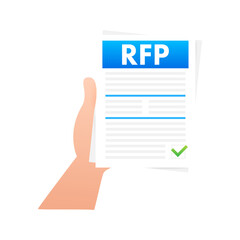 RFP request for proposal document. Vector stock illustration.