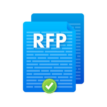RFP request for proposal document. Vector stock illustration.