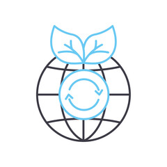 green world line icon, outline symbol, vector illustration, concept sign
