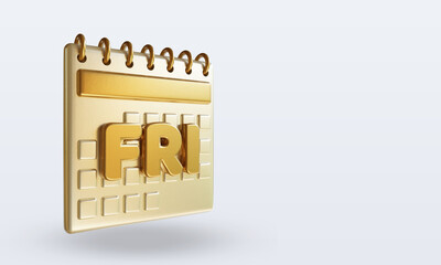 3d Calendar left view Friday