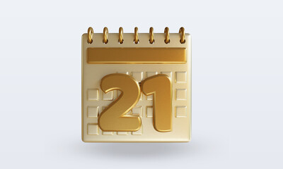 3d Calendar twenty one