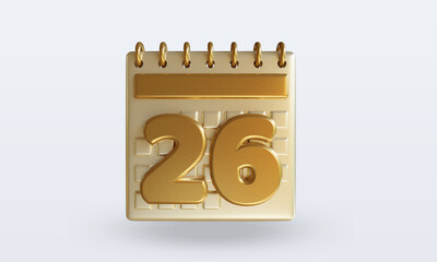 3d Calendar twenty six